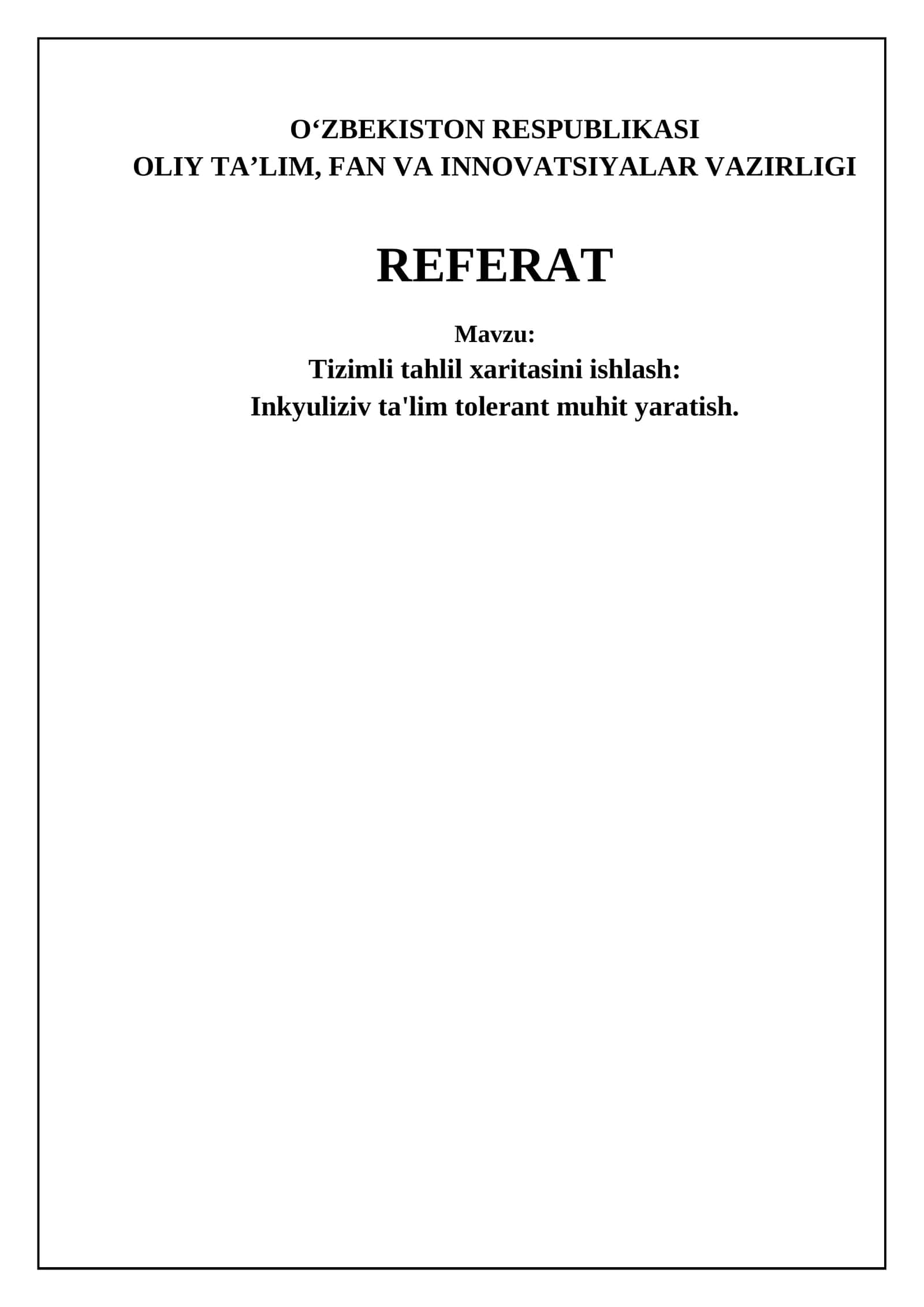 Inklyuziv ta'lim va tolerant muhit o'rtasidagi bog'liqlik 1