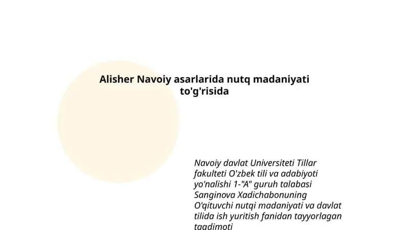 Xadichabonuning O'qituvchi nutqi madaniyati 1