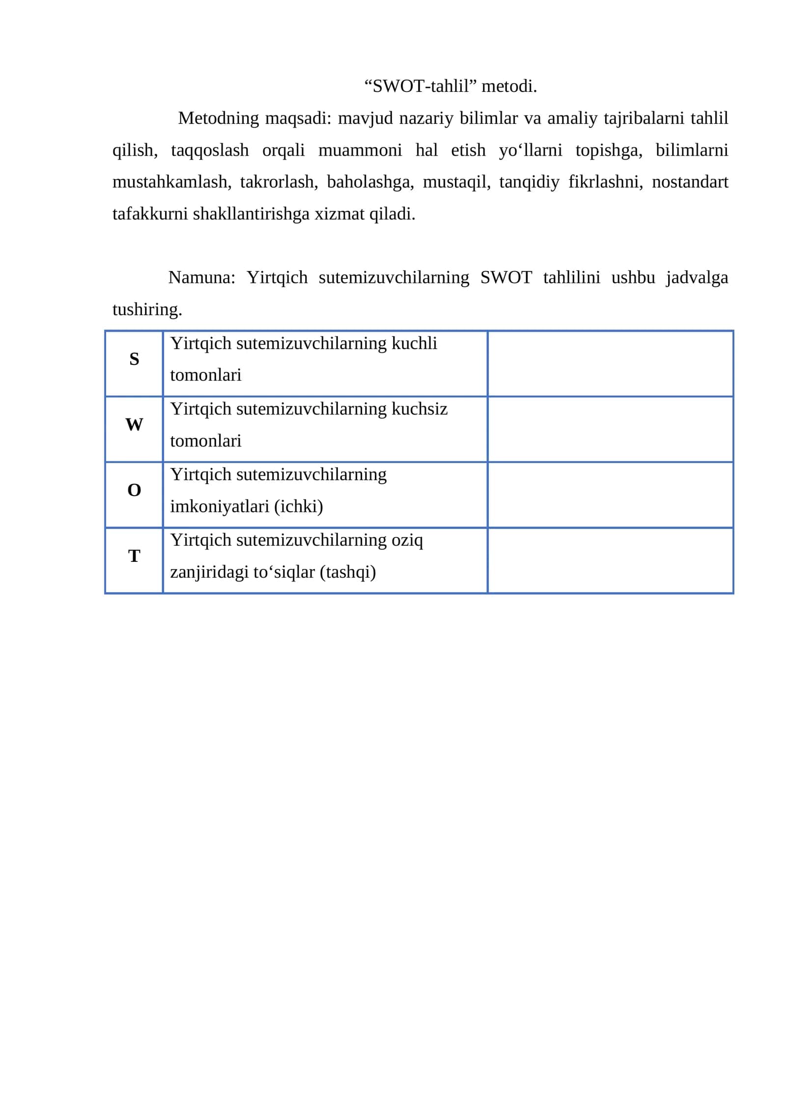 SWOT-tahlil 1