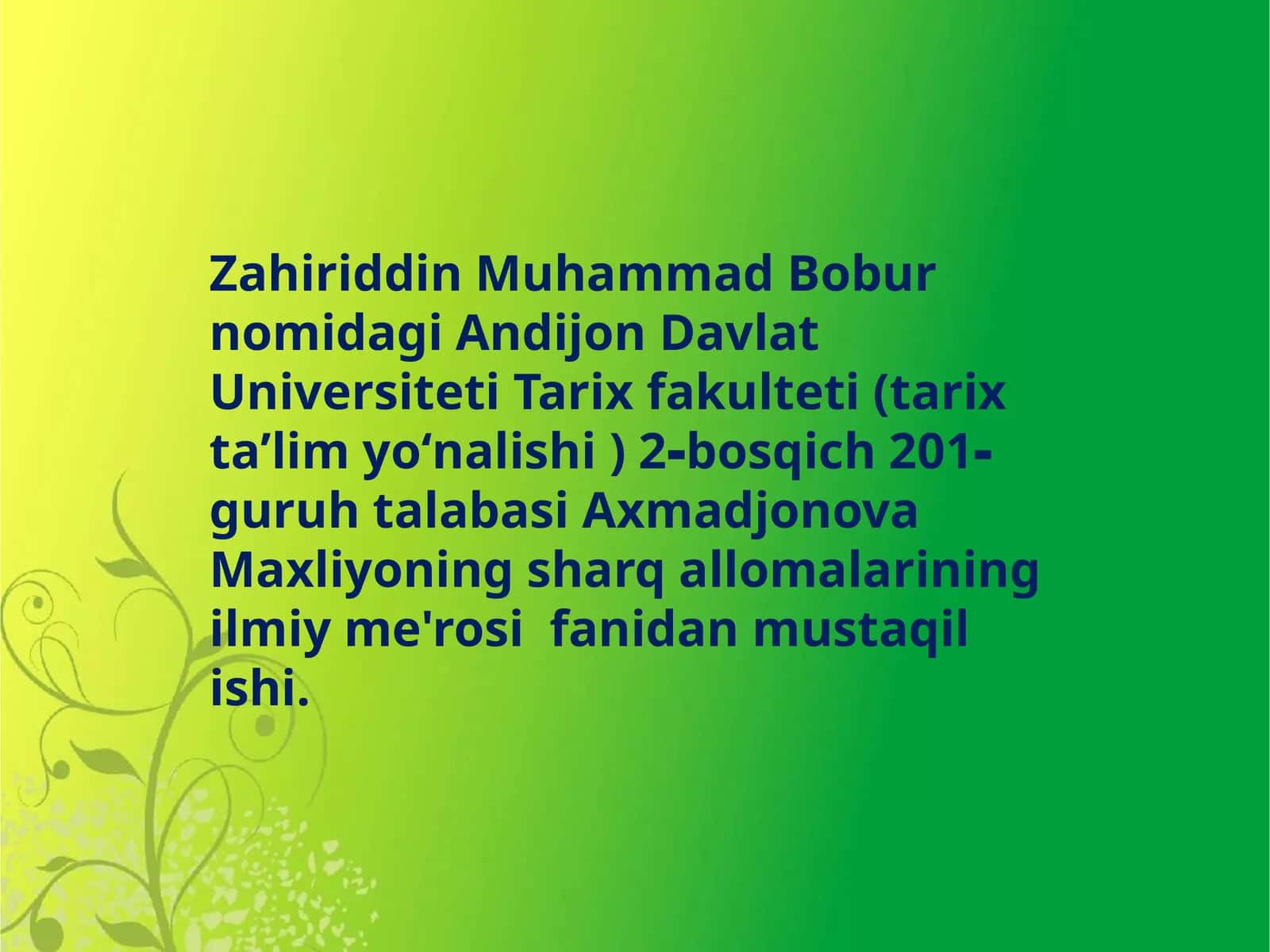 "Jonon mening jonimda " asari haqida 1