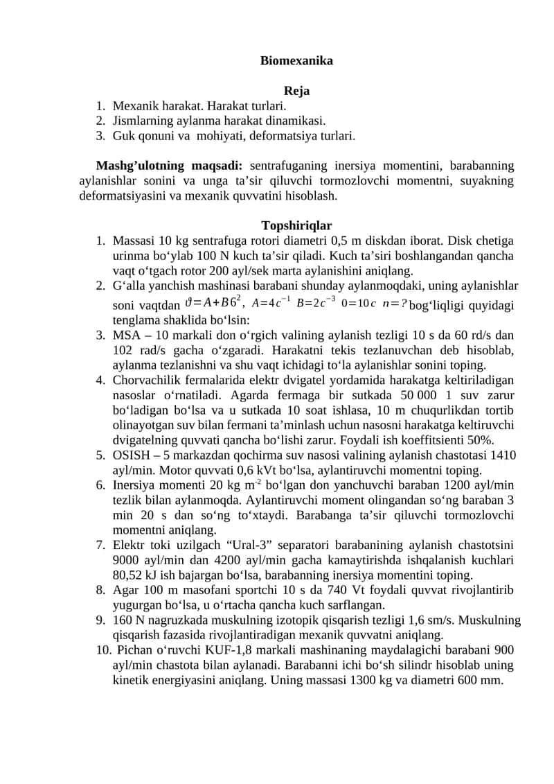 Biomexanika 1