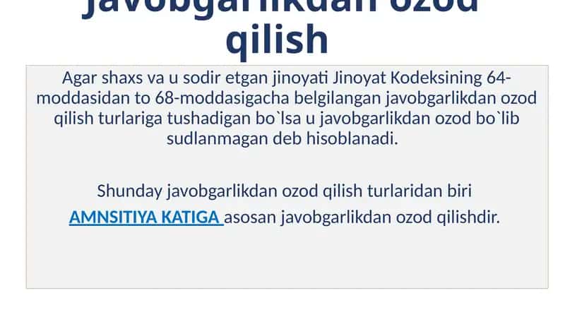 Javobgarlikdan ozod qilish 1