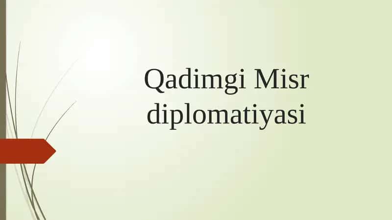 Qadimgi Misr diplomatiyasi 1