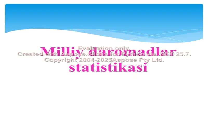 Milliy daromadlar statistikasi bo‘yicha taqdimot 1