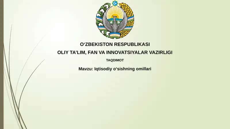 Iqtisodiyoʻsishningomillari 1