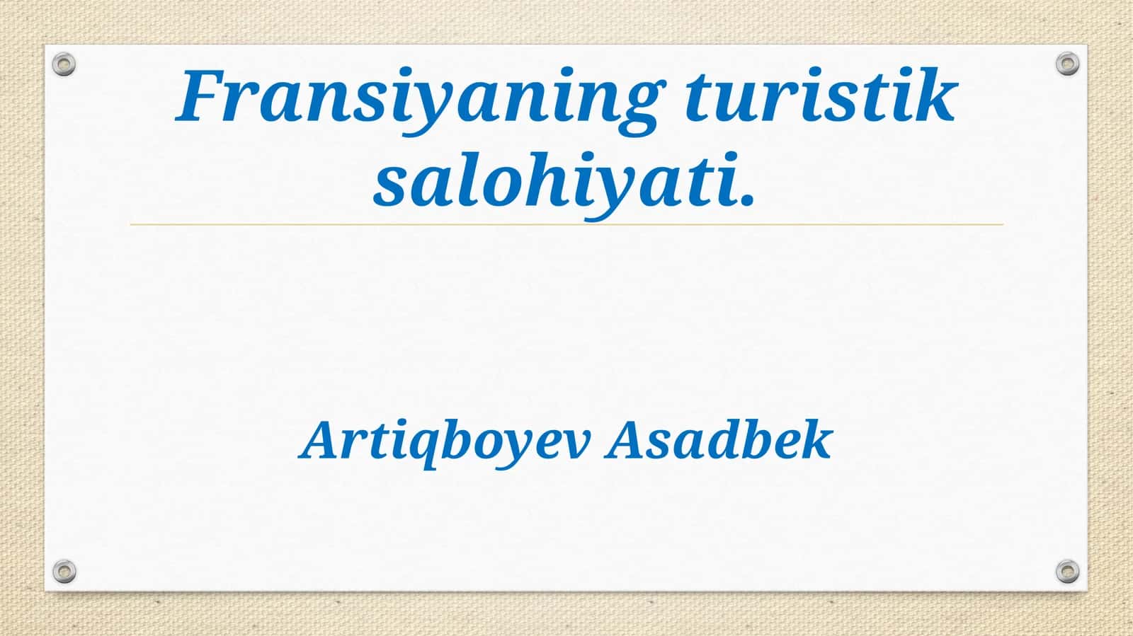 Fransiyaning turistik salohiyati 1