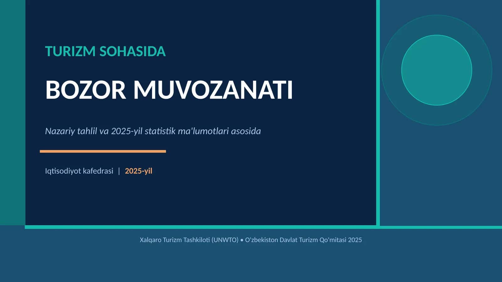 Turizm Sohasida Bozor Muvozanati: Nazariy asoslar 1