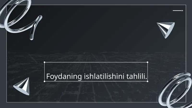 Foydaning ishlatilishini tahlili 1