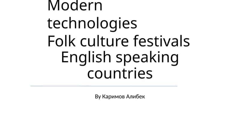 Modern technologies 1