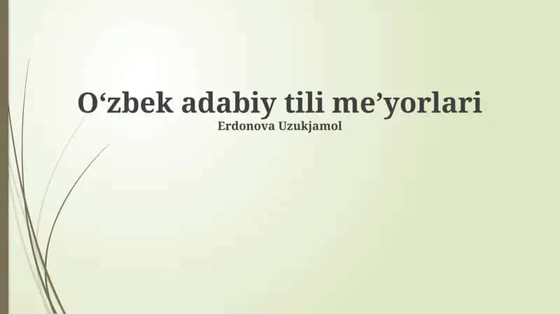 O'zbek adabiy tili meʼyorlari 1