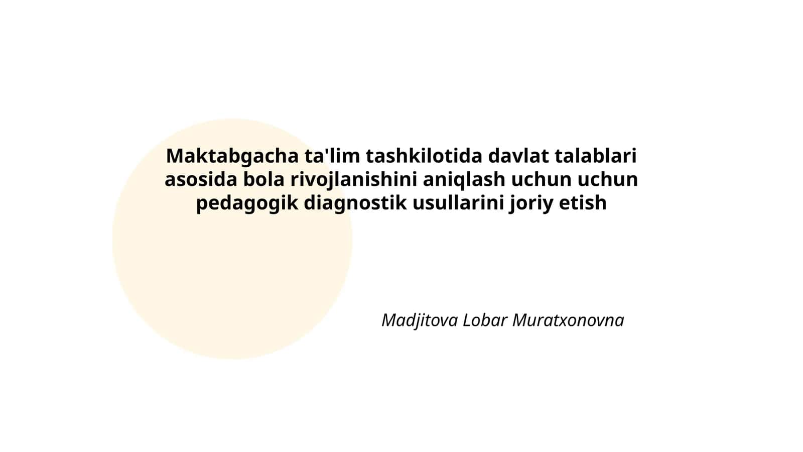 Pedagogik diagnostik usullari 1