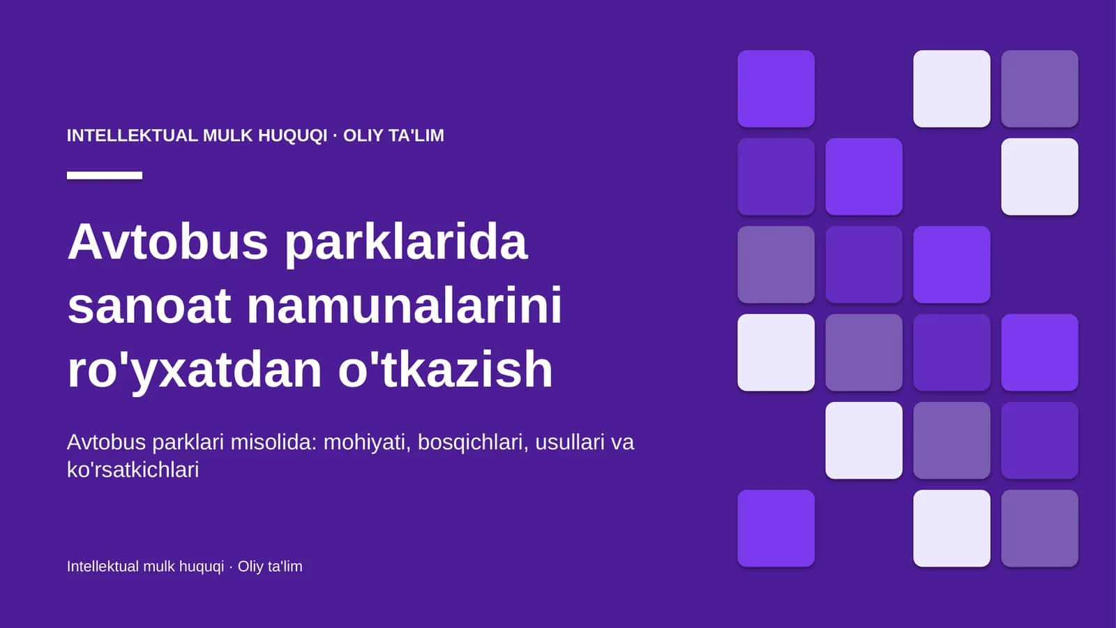 Sanoat namunalarini ro'yxatdan o'tkazish 1