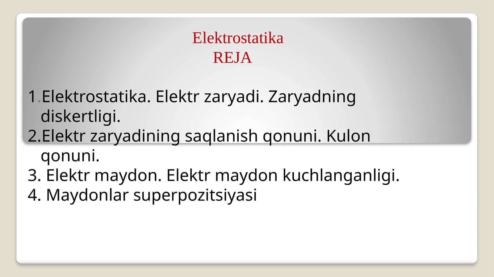 Elektrostatika 1