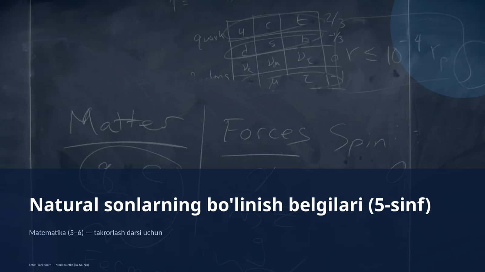 Natural sonlarning bo'linish belgilari (5-sinf) 1