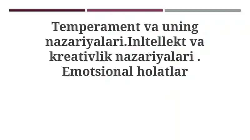 Temperament va uning nazariyalari