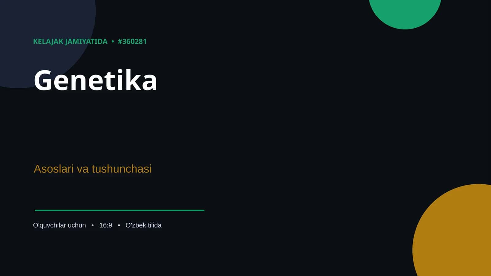 Genetika Asoslari va Tushunchasi 1