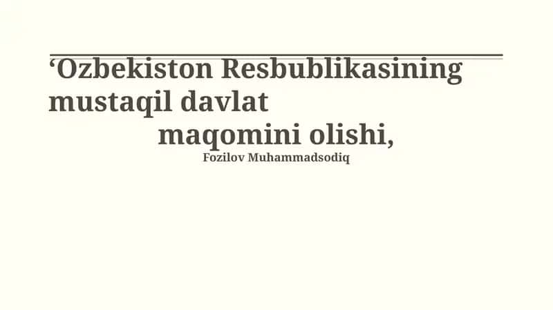 Mustaqillik Deklaratsiyasi 1