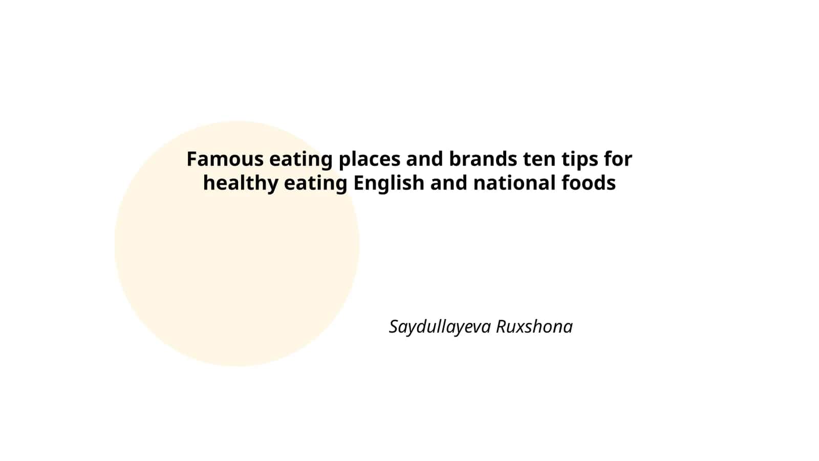 Famous eating places and brands ten tips for healthy eating English and national foods 1
