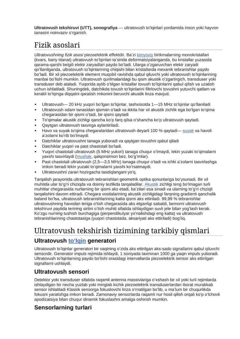 Ultratovush tekshiruvi (UTT) 1