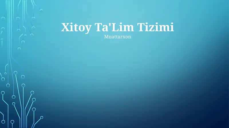 Xitoy Ta'Lim Tizimi 1