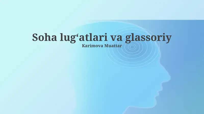 Soha lug'atlari va glassoriy 1