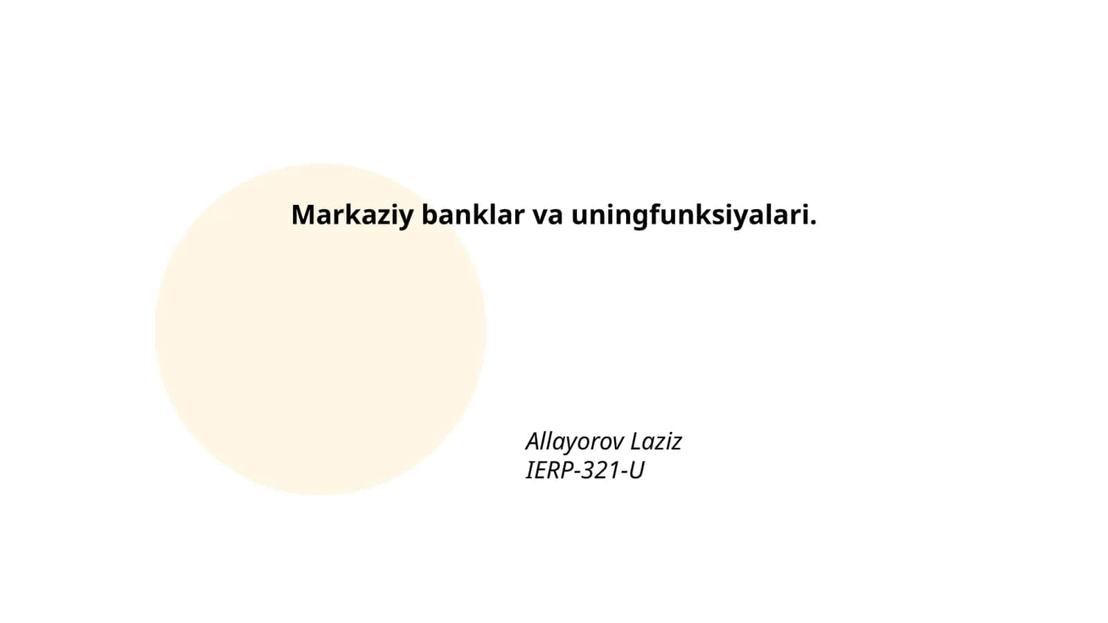 Markaziy banklar va uning funksiyalari 1
