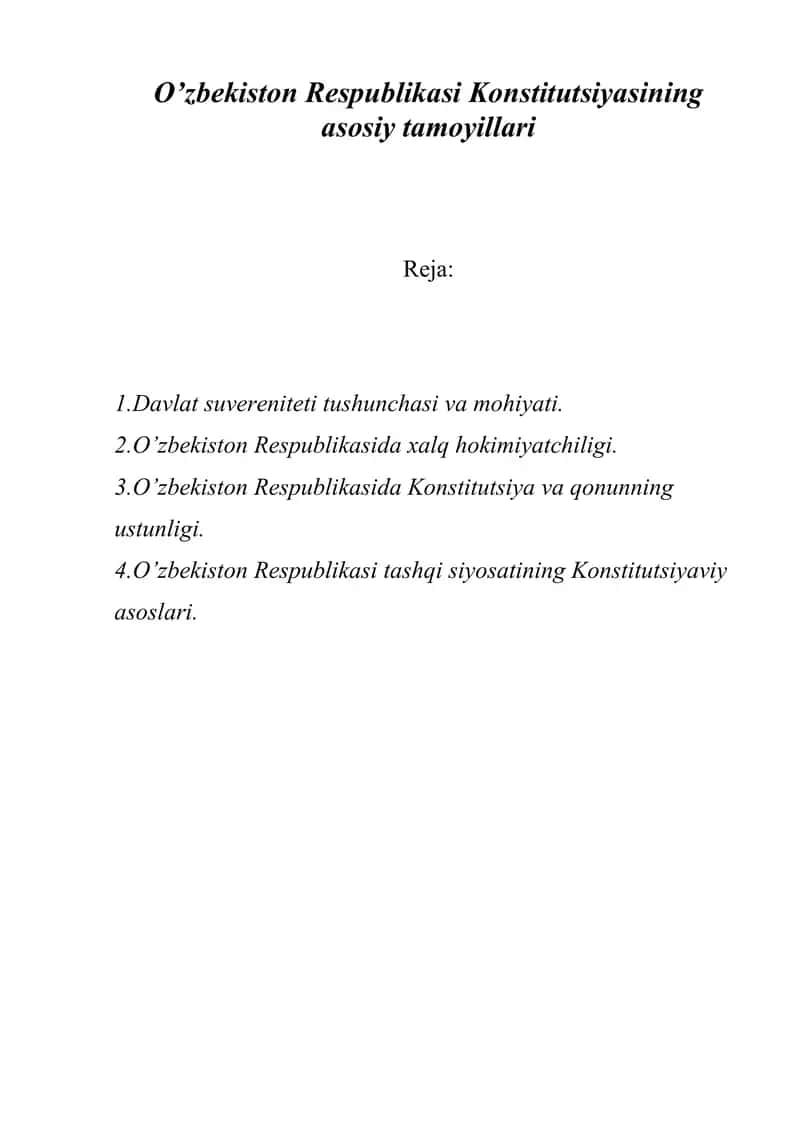 O’zbekiston Respublikasi Konstitutsiyasi 1