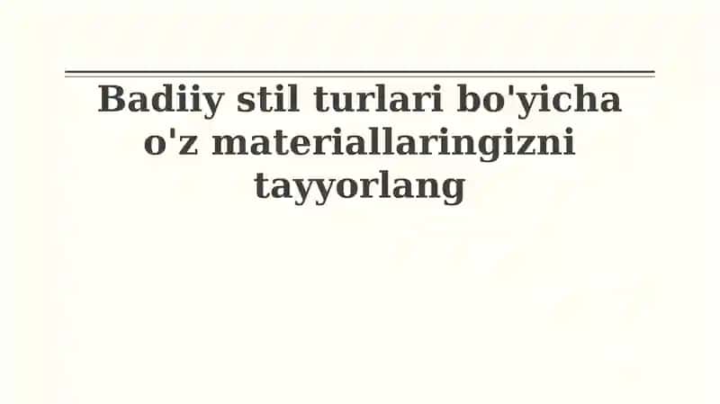 Adabiy uslublar