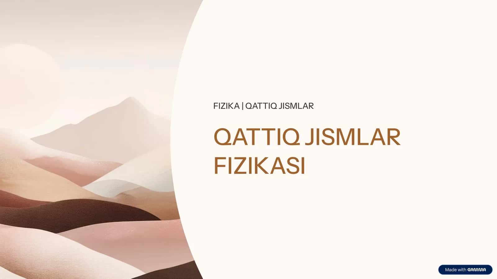 FIZIKA | QATTIQ JISMLAR 1