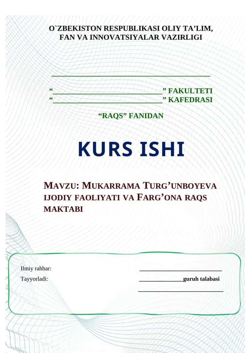 MUKARRAMA TURG’UNBOYEVA IJODIY FAOLIYATI VA FARG’ONA RAQS MAKTABI 1