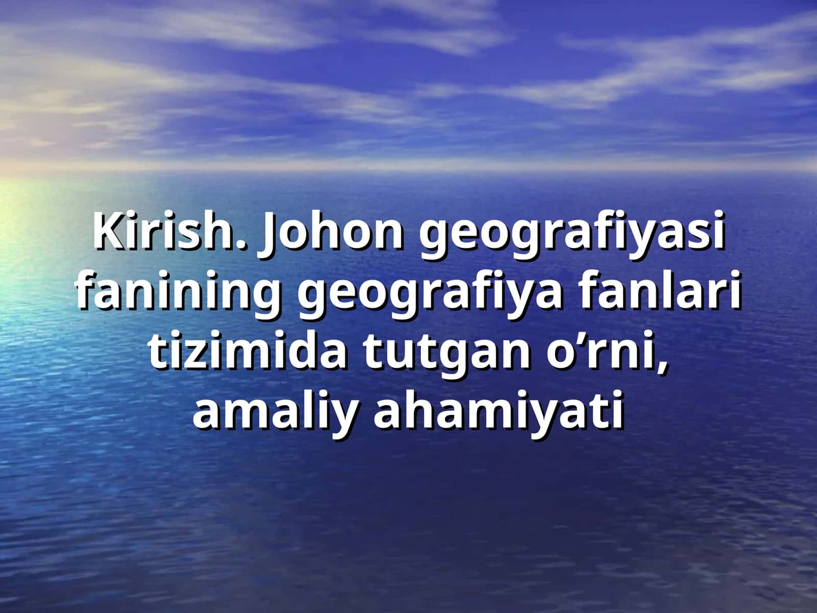 Jahon geografiyasi 1