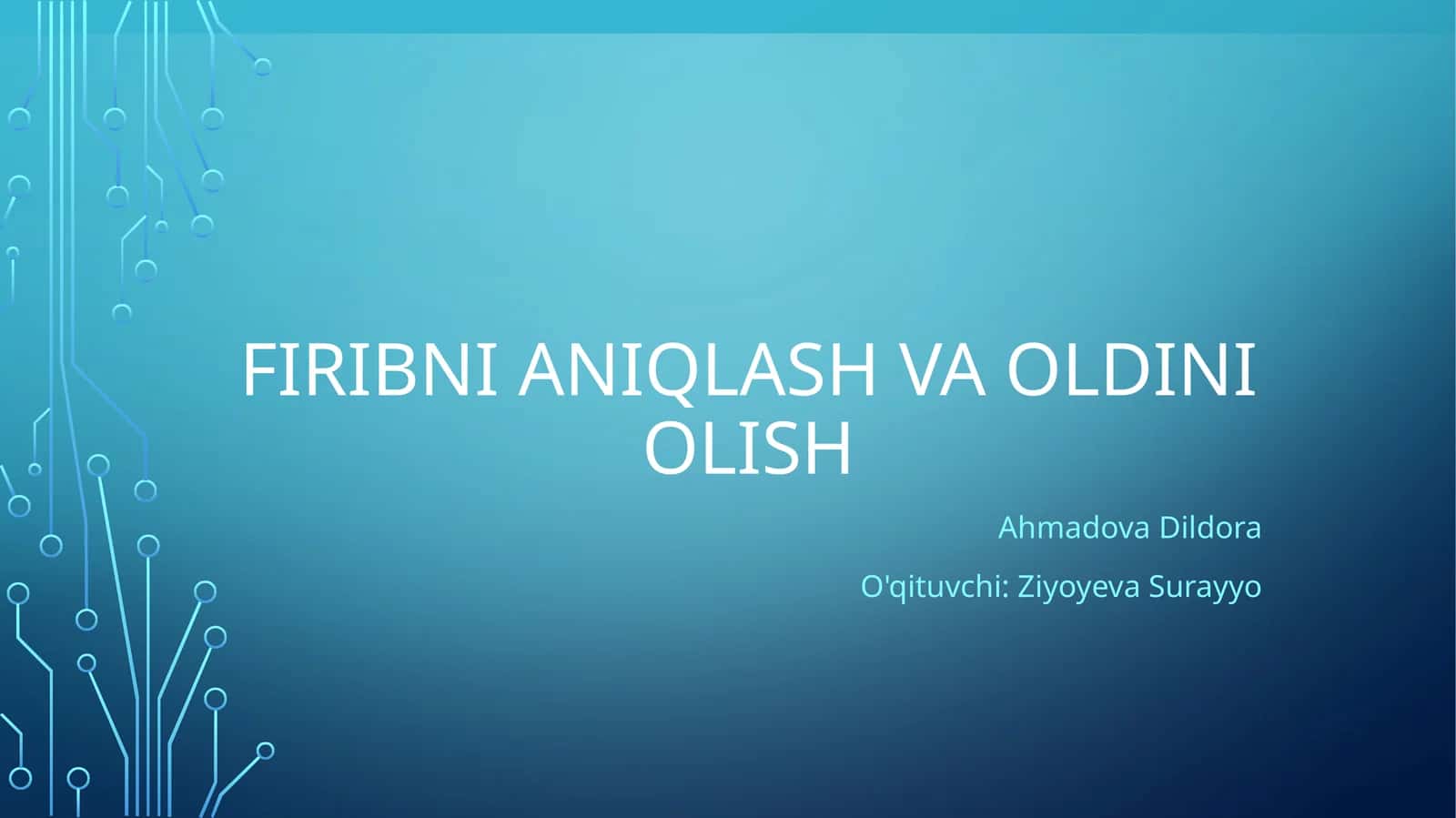 Firibni aniqlash va oldini olish 1