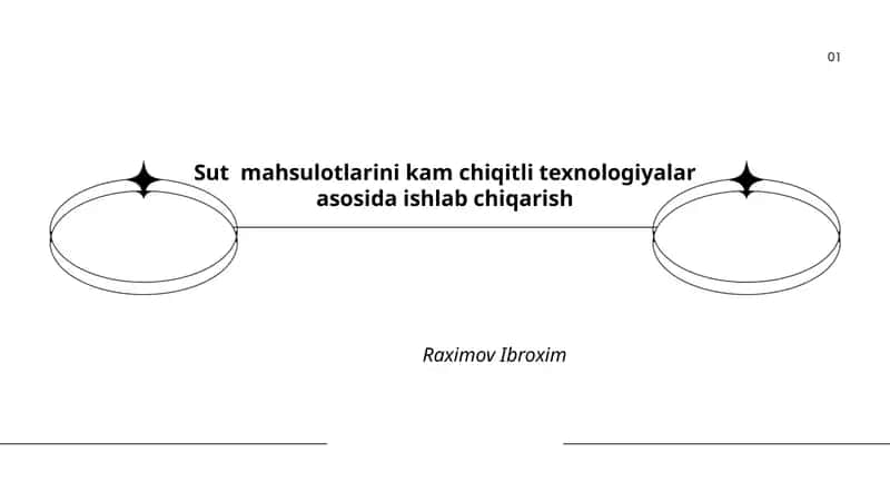 Sut mahsulotlarini kam chiqitli texnologiyalar asosida ishlab chiqarish