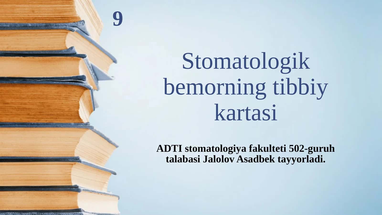 Stomatologik bemorning tibbiy kartasi 1