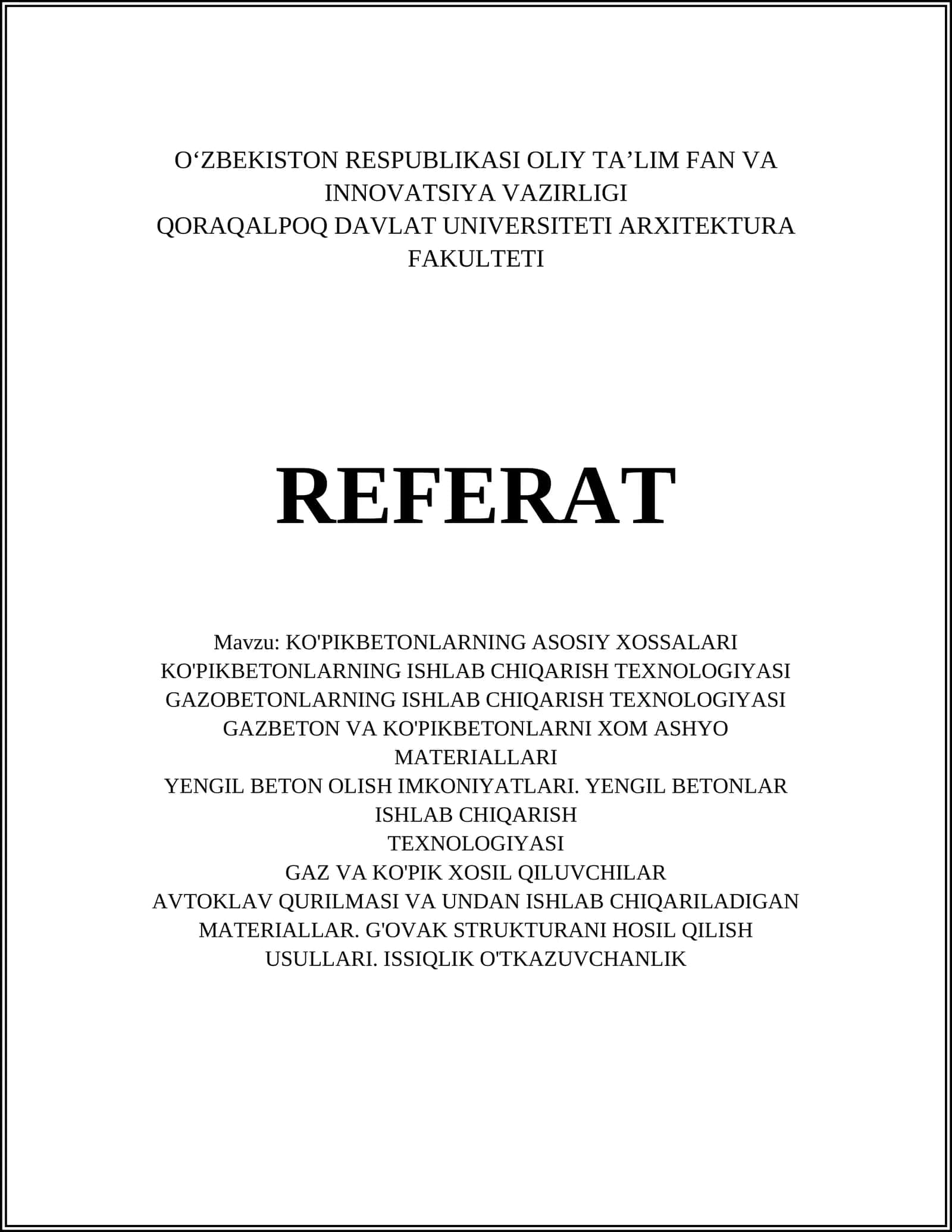 KO'PIKBETONLARNING ASOSIY XOSSALARI 1