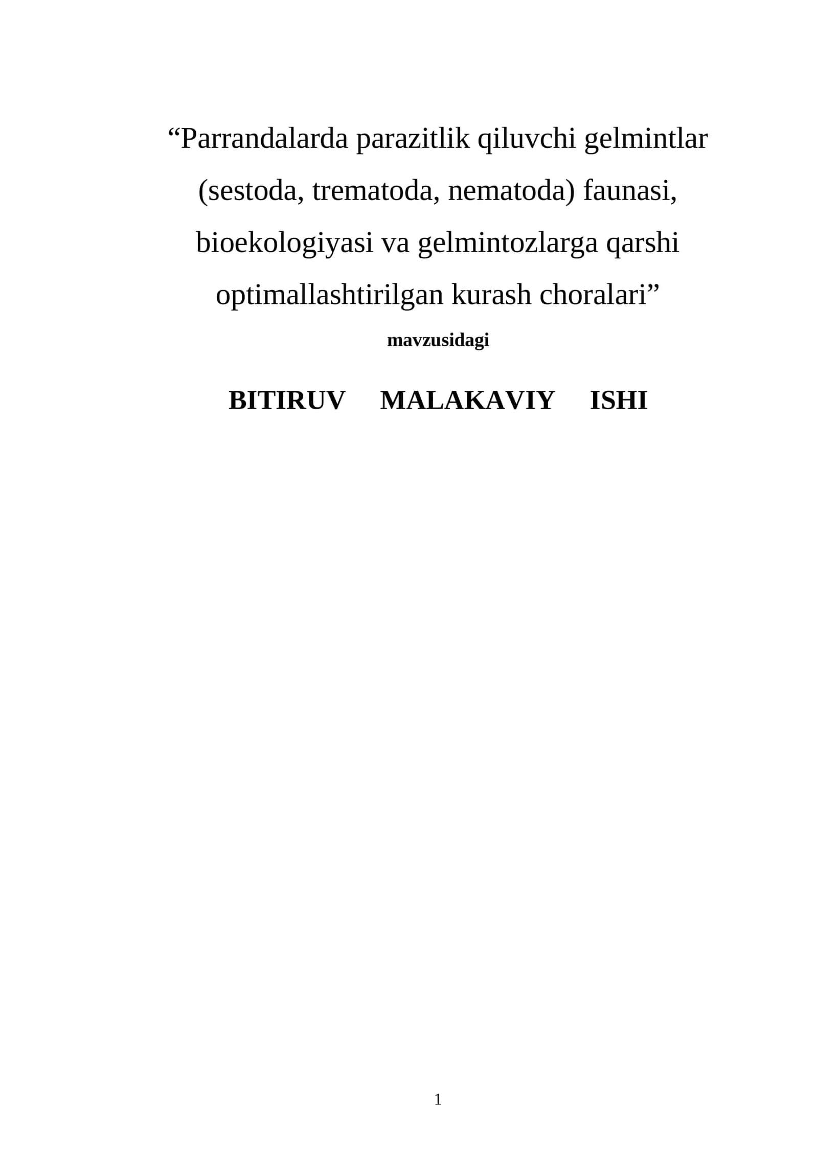 BITIRUV MALAKAVIY ISHI 1