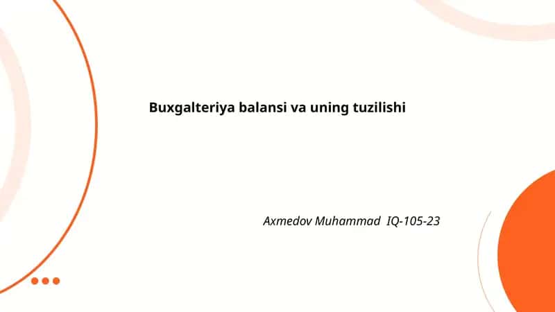 Buxgalteriya balansi va uning tuzilishi 1