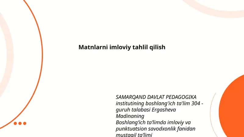 Matnlarni imloviy tahlil qilish 1