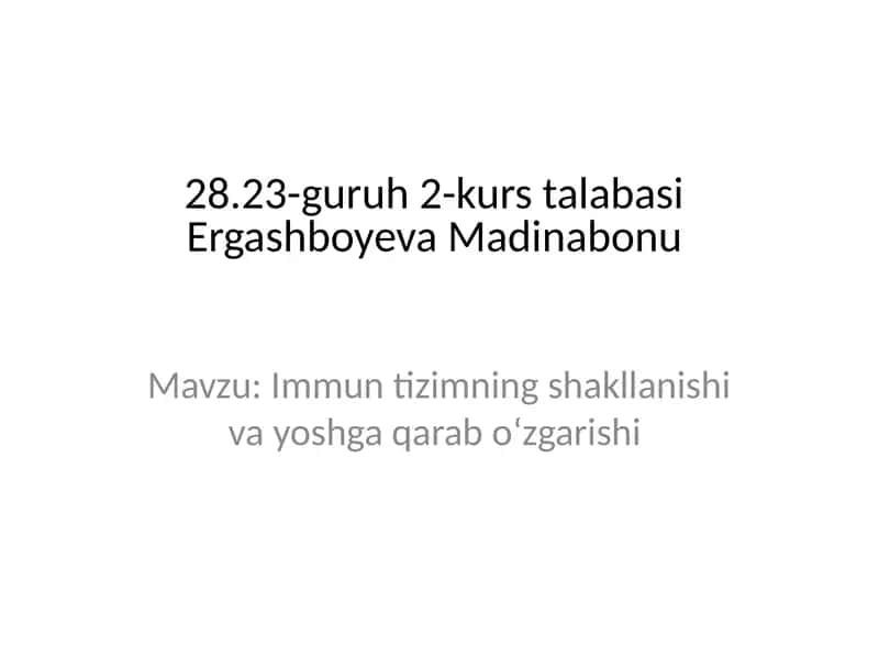 Immunitet va immun tizim 1