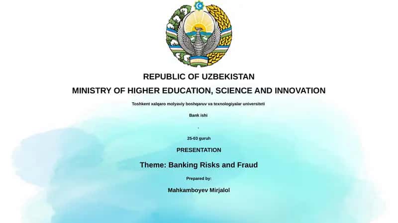 Banking Risks and Fraud 1