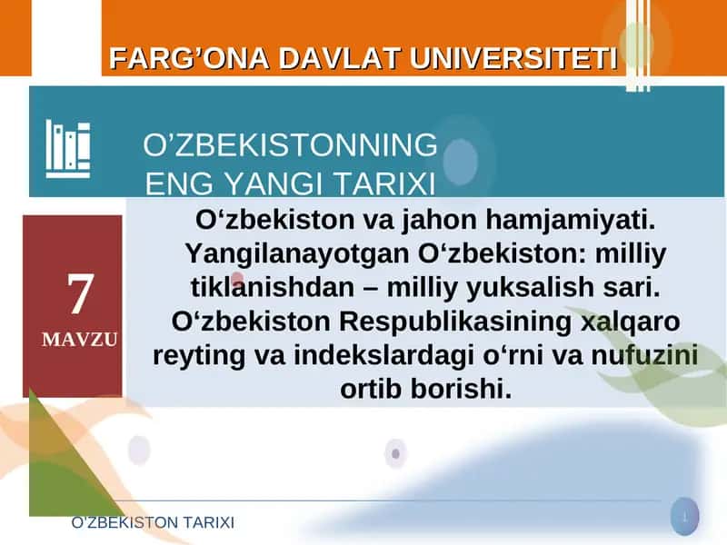 O‘zbekiston va Jahon Hamjamiyati 1