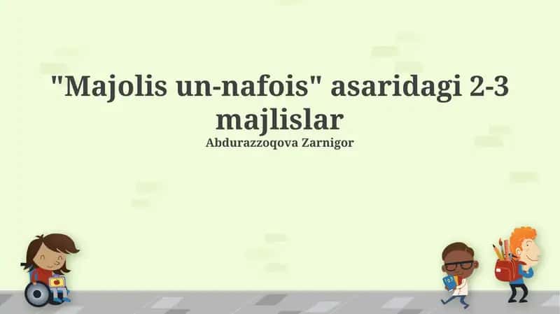 "Majolis un-nafois" asaridagi 2-3 majlislar 1