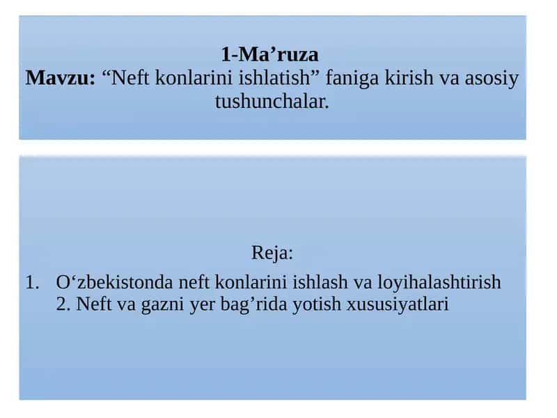 Neftkonlarini ishlatish 1
