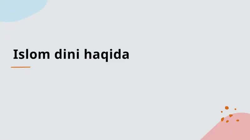 Islom dini tarixi 1