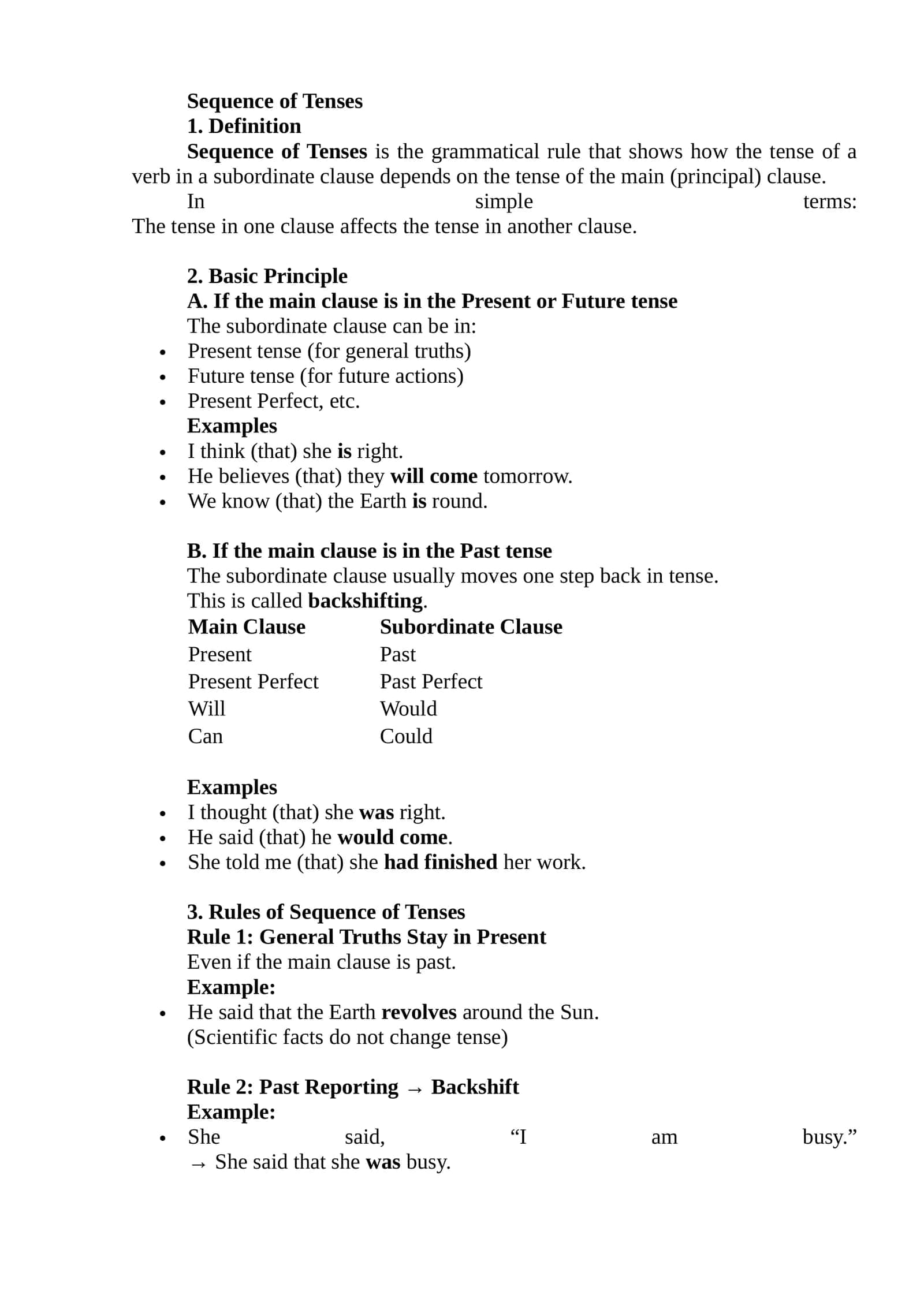 Sequence of Tenses 1