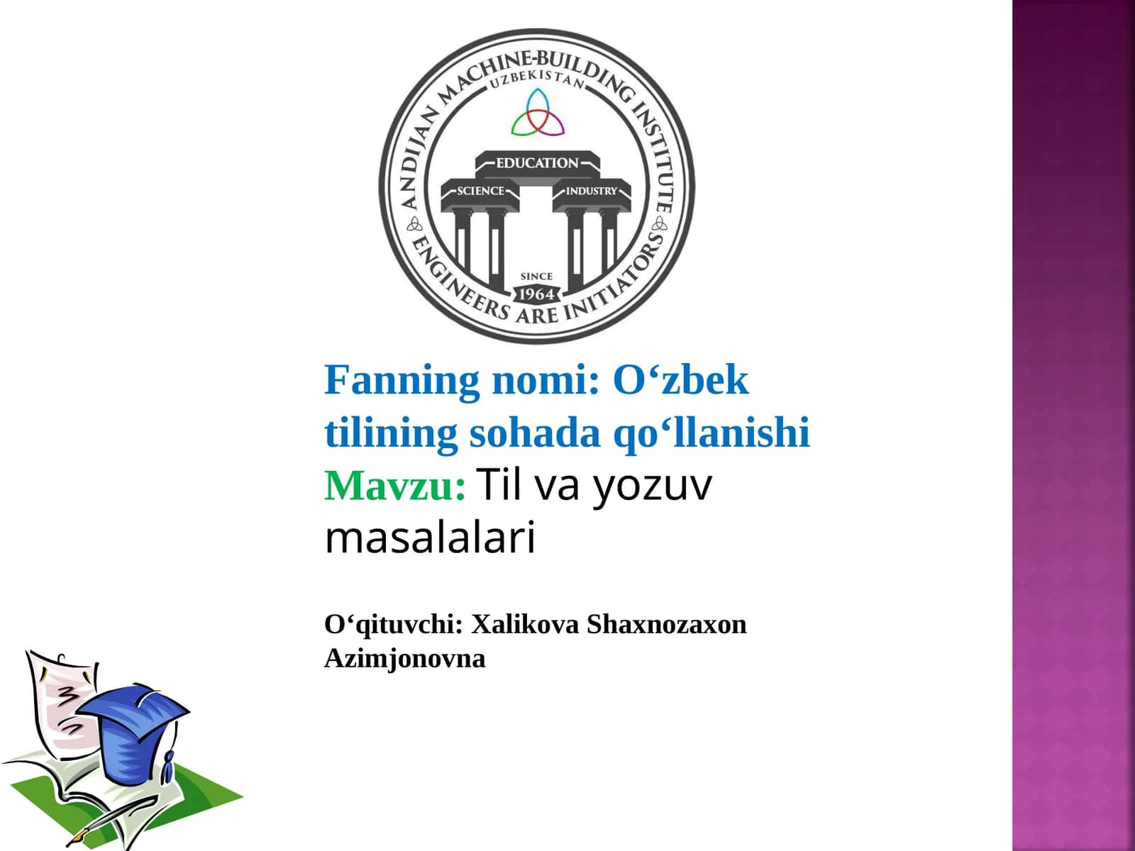 Tilva yozuv masalalari 1