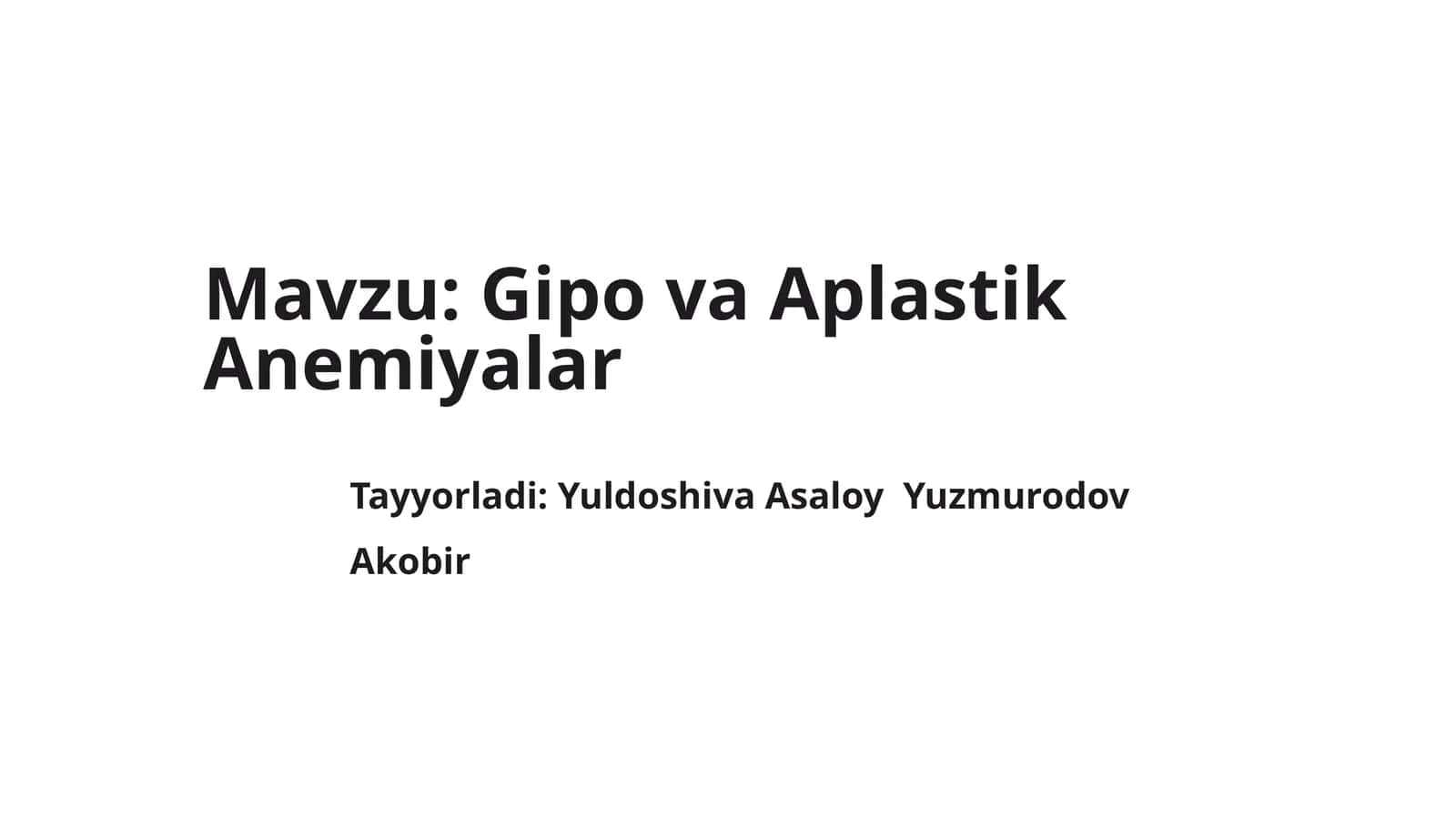 Gipova Aplastik Anemiyalar 1