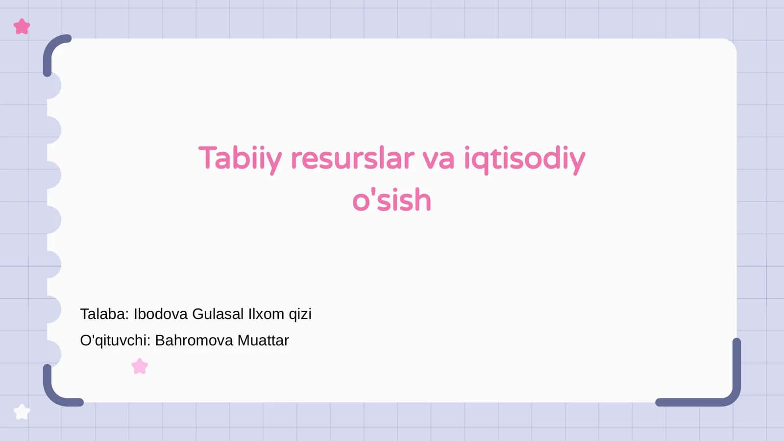 Tabiiy resurslar va iqtisodiy o'sish 1