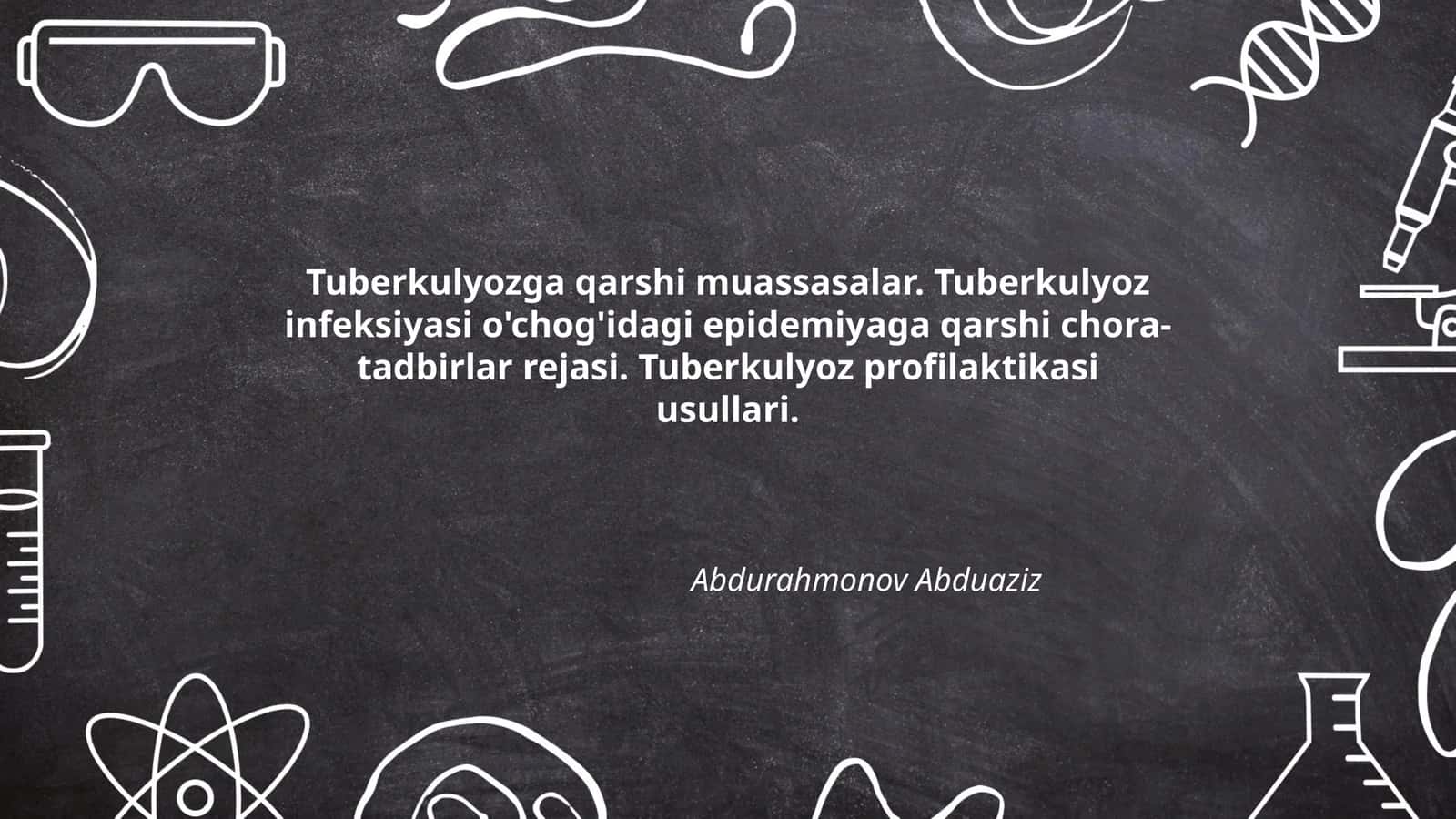 Tuberkulyoz profilaktikasi usullari 1