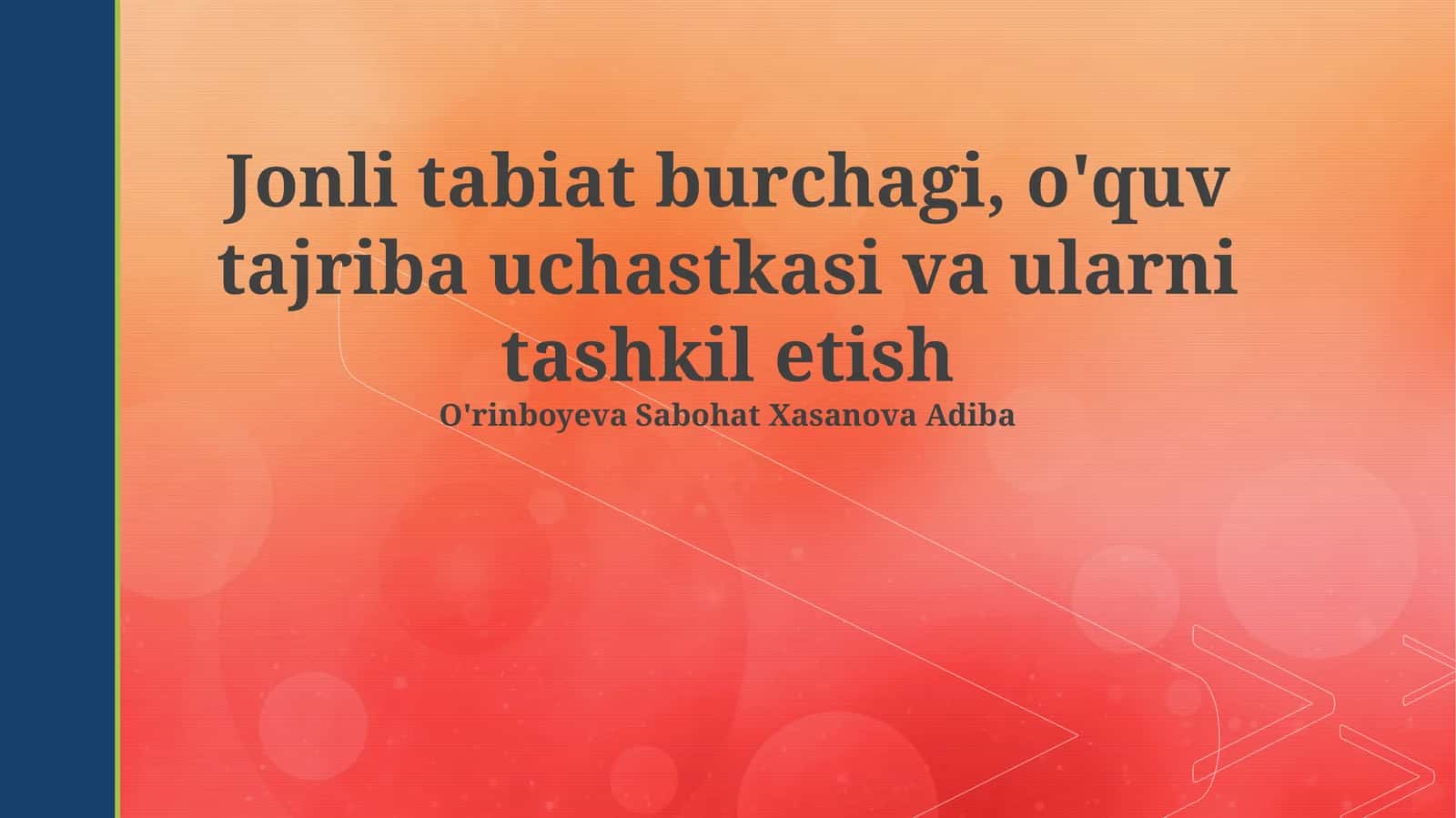 Tabiat burchagi va o'quv tajriba uchastkasi 1